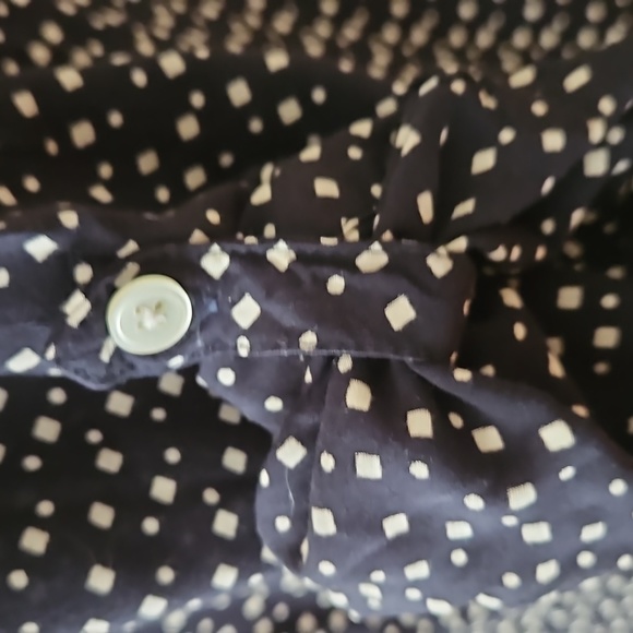 Loft Henley Utility Navy Diamond Blouse - Picture 5 of 8